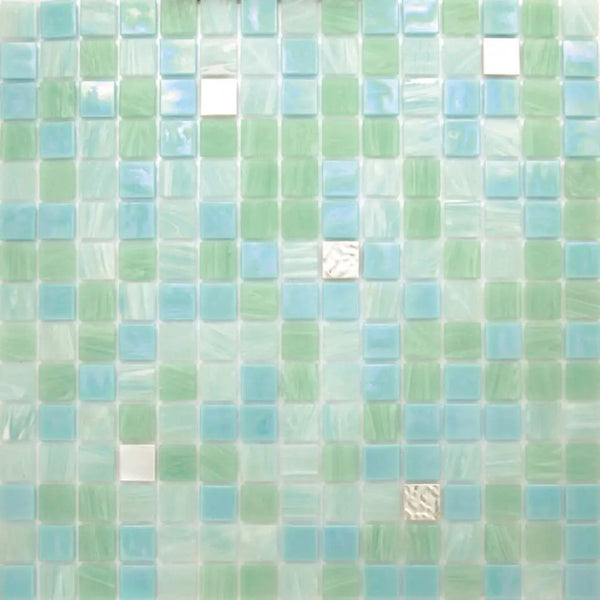 Light Aqua Green 12x12 Glossy Uniform Square Glass Mosaic Tile (20 pack, 20 sq ft/case)
