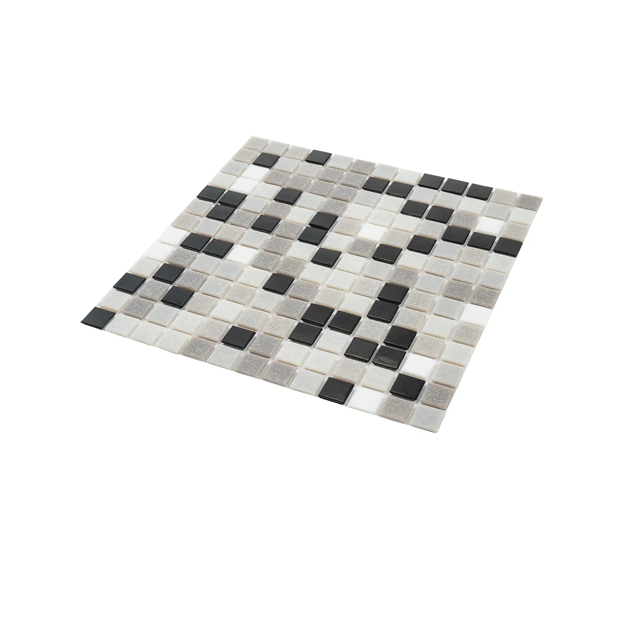 Gray Black 12x12 Glossy Uniform Square Glass Mosaic Tile (20 pack, 20 sq ft/case) by Apollo Tile