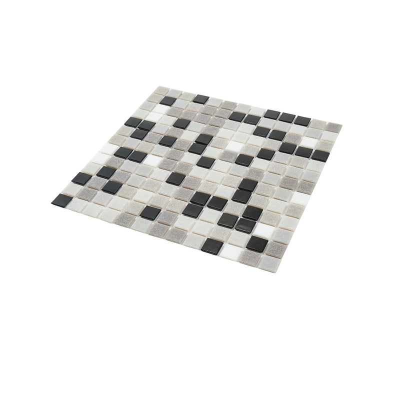 Gray Black 12x12 Glossy Uniform Square Glass Mosaic Tile (20 pack, 20 sq ft/case) by Apollo Tile