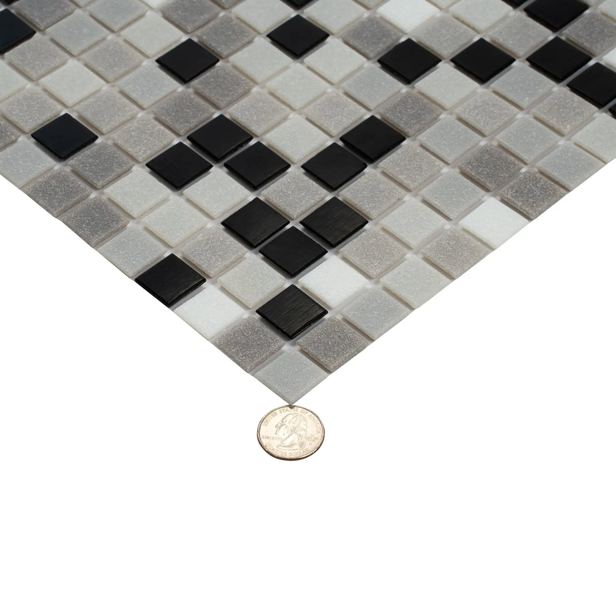 Gray Black 12x12 Glossy Uniform Square Glass Mosaic Tile (20 pack, 20 sq ft/case) by Apollo Tile