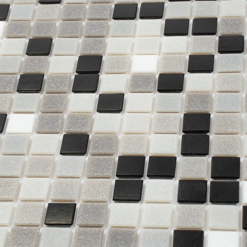 Gray Black 12x12 Glossy Uniform Square Glass Mosaic Tile (20 pack, 20 sq ft/case) by Apollo Tile