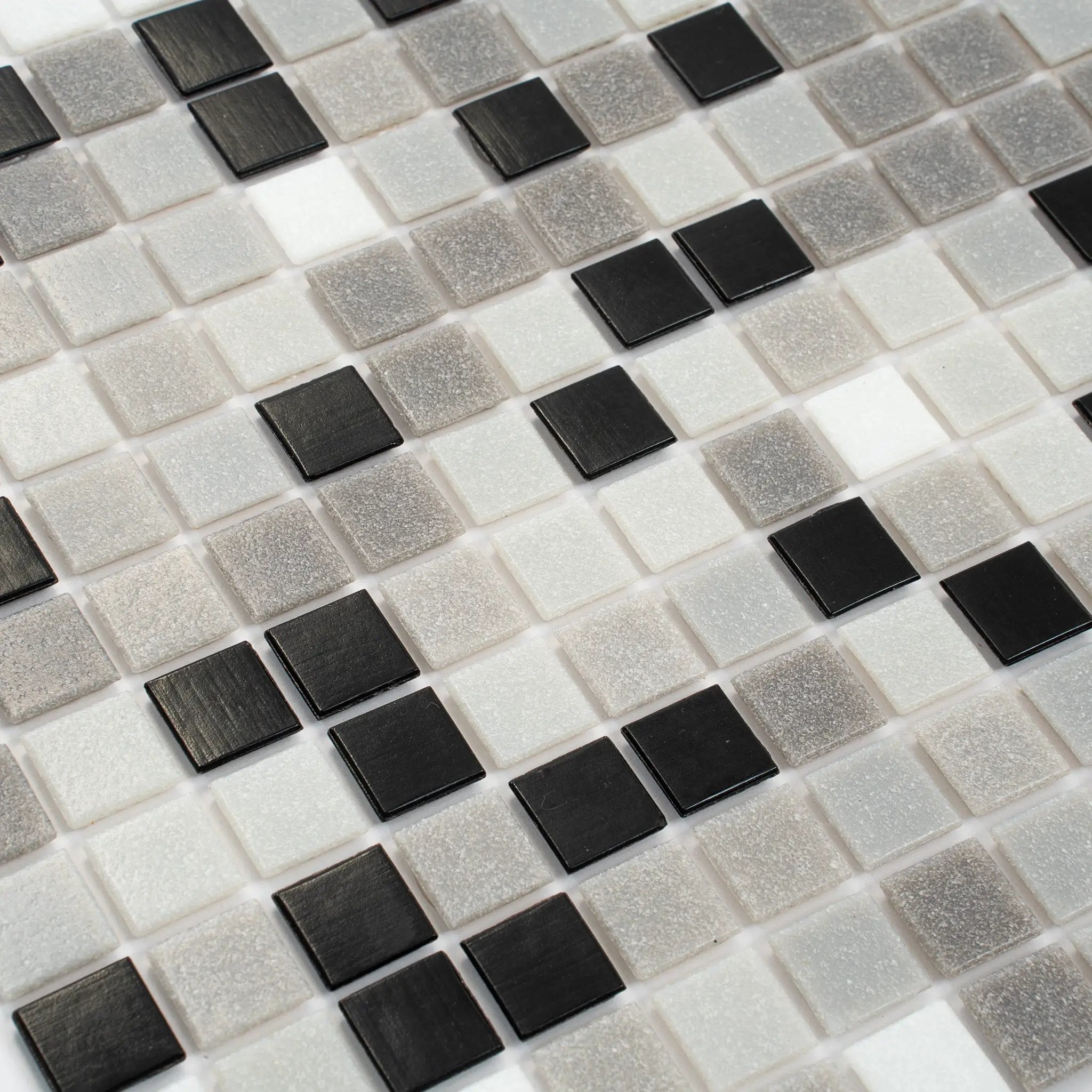 Gray Black 12x12 Glossy Uniform Square Glass Mosaic Tile (20 pack, 20 sq ft/case) by Apollo Tile