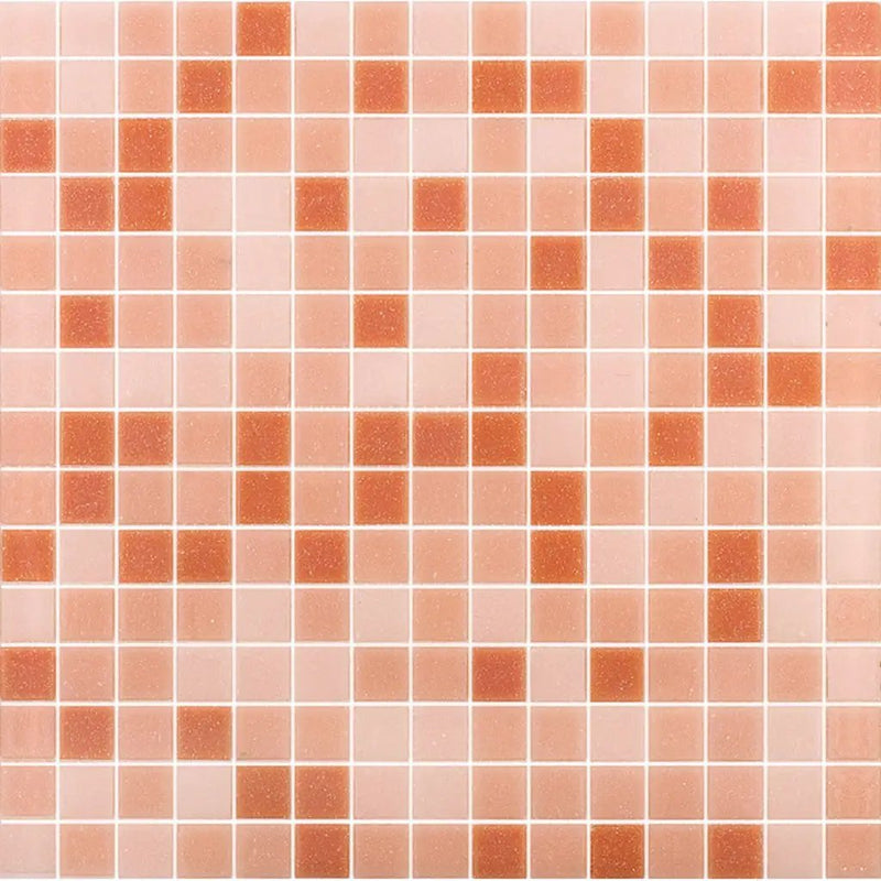Peach Pink 12x12 Glossy Uniform Square Glass Mosaic Tile (20 pack, 20 sq ft/case) by Apollo Tile
