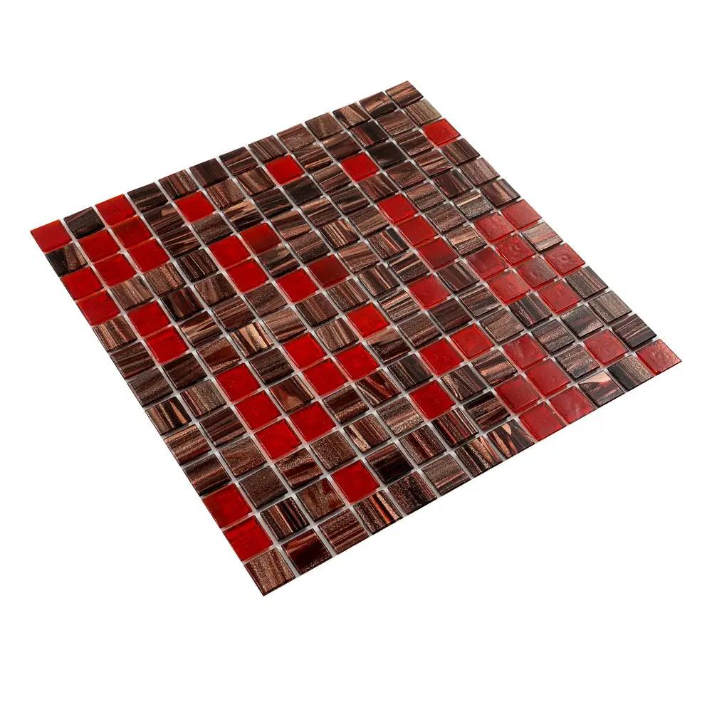 Berry Red 12x12 Glossy Uniform Square Glass Mosaic Tile (20 pack, 20 sq ft/case) by Apollo Tile