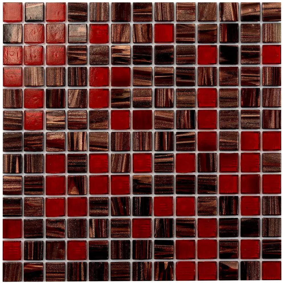 Berry Red 12x12 Glossy Uniform Square Glass Mosaic Tile (20 pack, 20 sq ft/case) by Apollo Tile