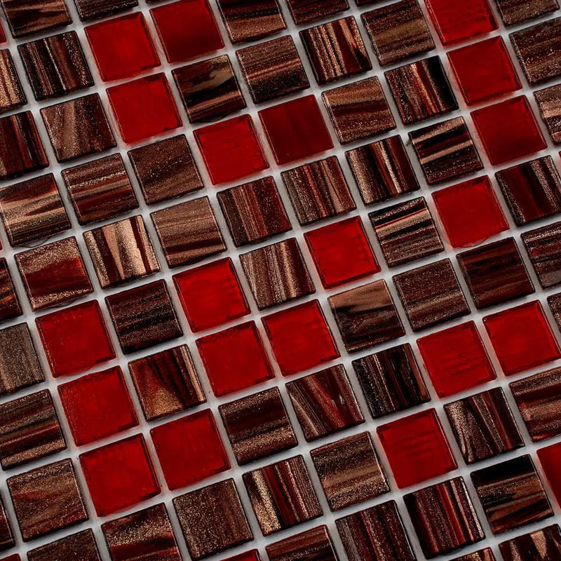 Berry Red 12x12 Glossy Uniform Square Glass Mosaic Tile (20 pack, 20 sq ft/case) by Apollo Tile