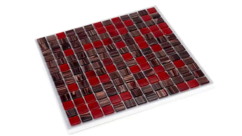 Berry Red 12x12 Glossy Uniform Square Glass Mosaic Tile (20 pack, 20 sq ft/case) by Apollo Tile