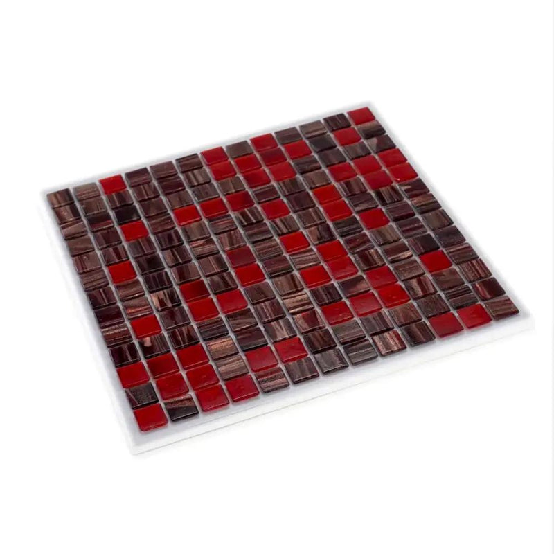 Berry Red 12x12 Glossy Uniform Square Glass Mosaic Tile (20 pack, 20 sq ft/case) by Apollo Tile