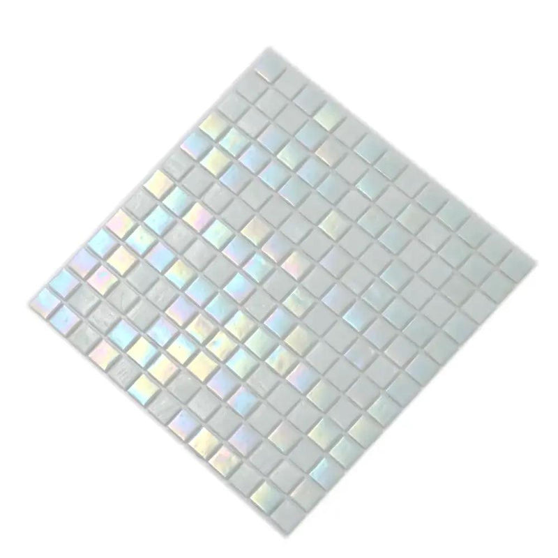 Cotton White 12x12 Glossy Square Glass Mosaic Tile (20 pack, 20 sq ft/case) by Apollo Tile