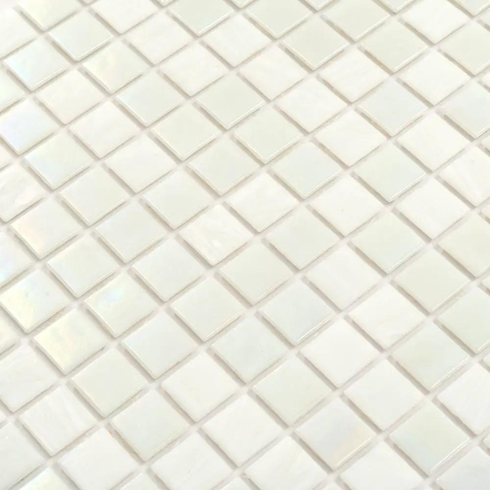 Cotton White 12x12 Glossy Square Glass Mosaic Tile (20 pack, 20 sq ft/case) by Apollo Tile