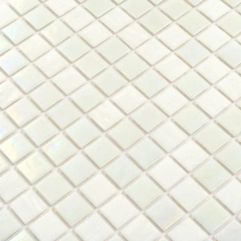 Cotton White 12x12 Glossy Square Glass Mosaic Tile (20 pack, 20 sq ft/case) by Apollo Tile