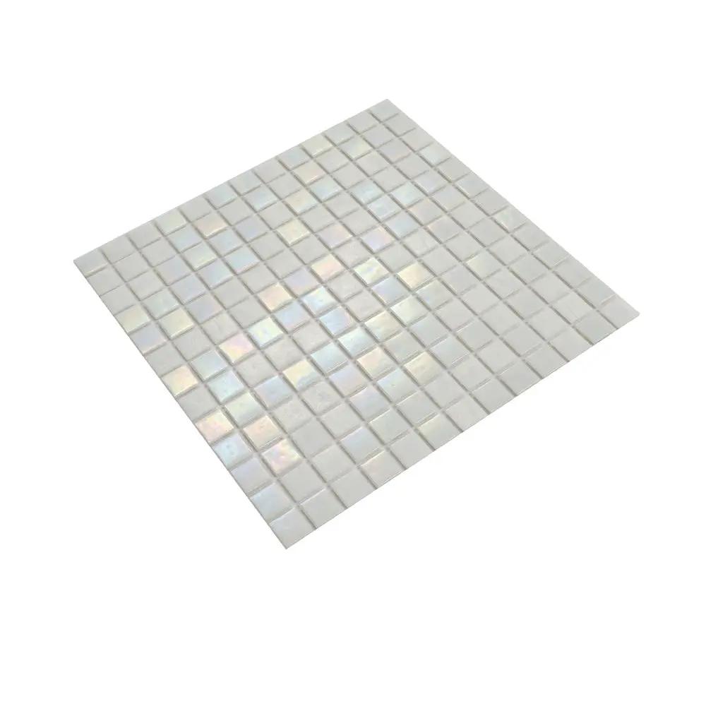 Cotton White 12x12 Glossy Square Glass Mosaic Tile (20 pack, 20 sq ft/case) by Apollo Tile