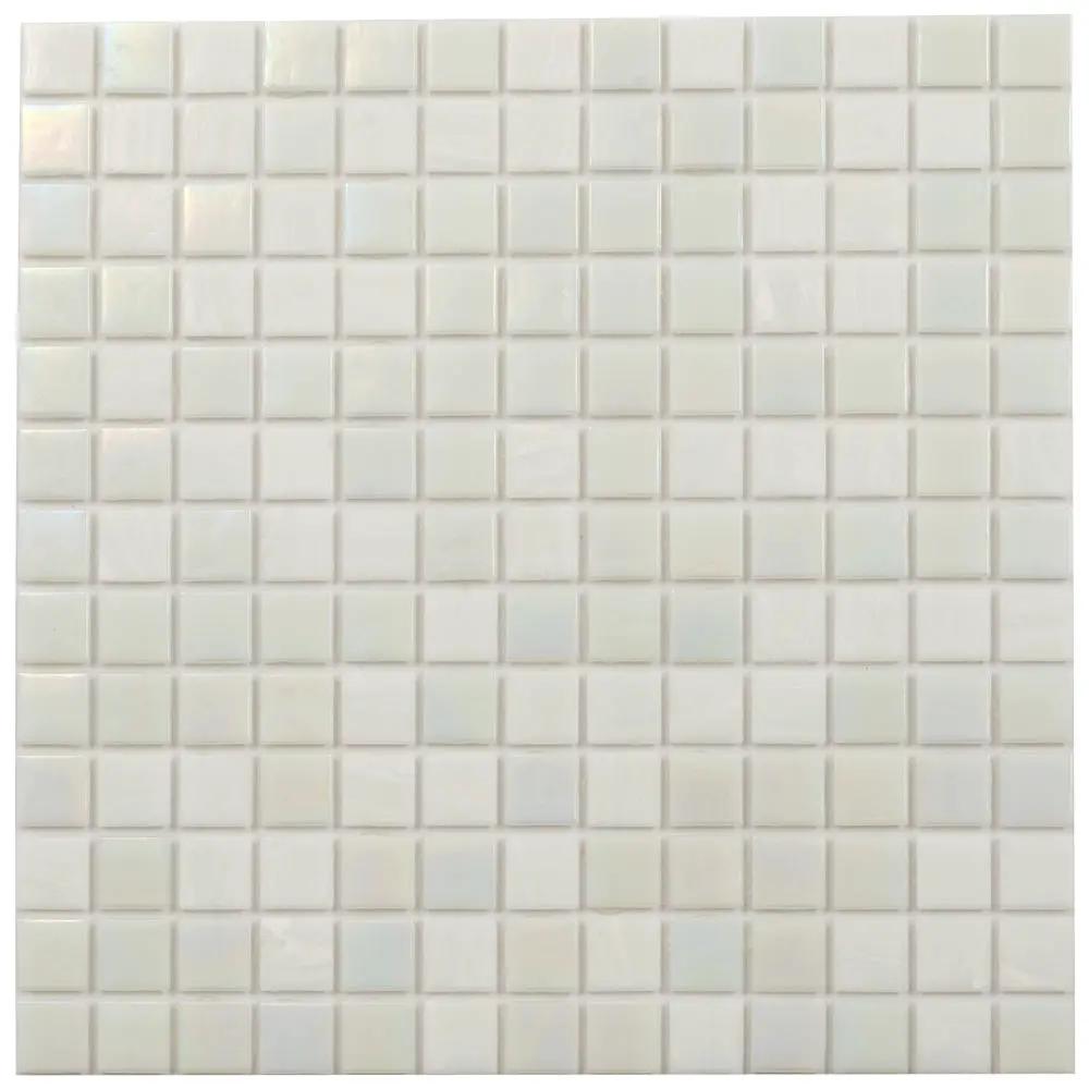 Cotton White 12x12 Glossy Square Glass Mosaic Tile (20 pack, 20 sq ft/case) by Apollo Tile