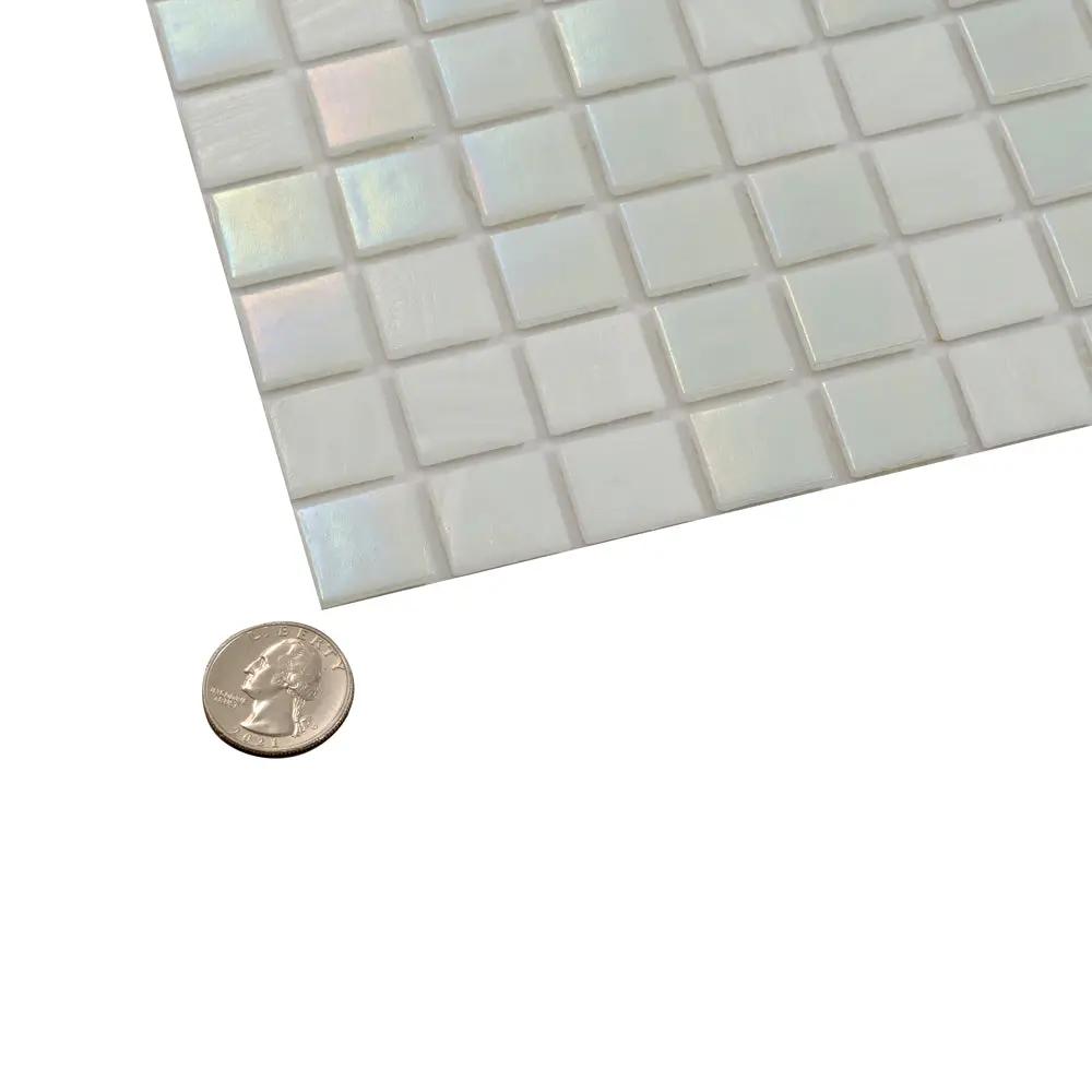 Cotton White 12x12 Glossy Square Glass Mosaic Tile (20 pack, 20 sq ft/case) by Apollo Tile