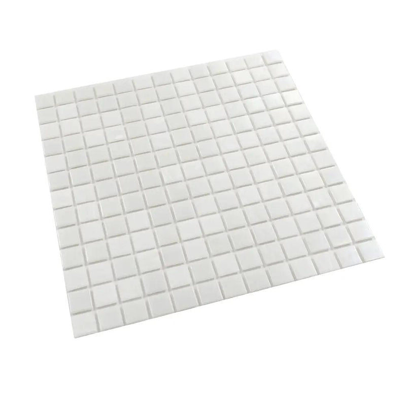 Cotton White 12x12 Glossy Square Glass Mosaic Tile (20 pack, 20 sq ft/case) by Apollo Tile
