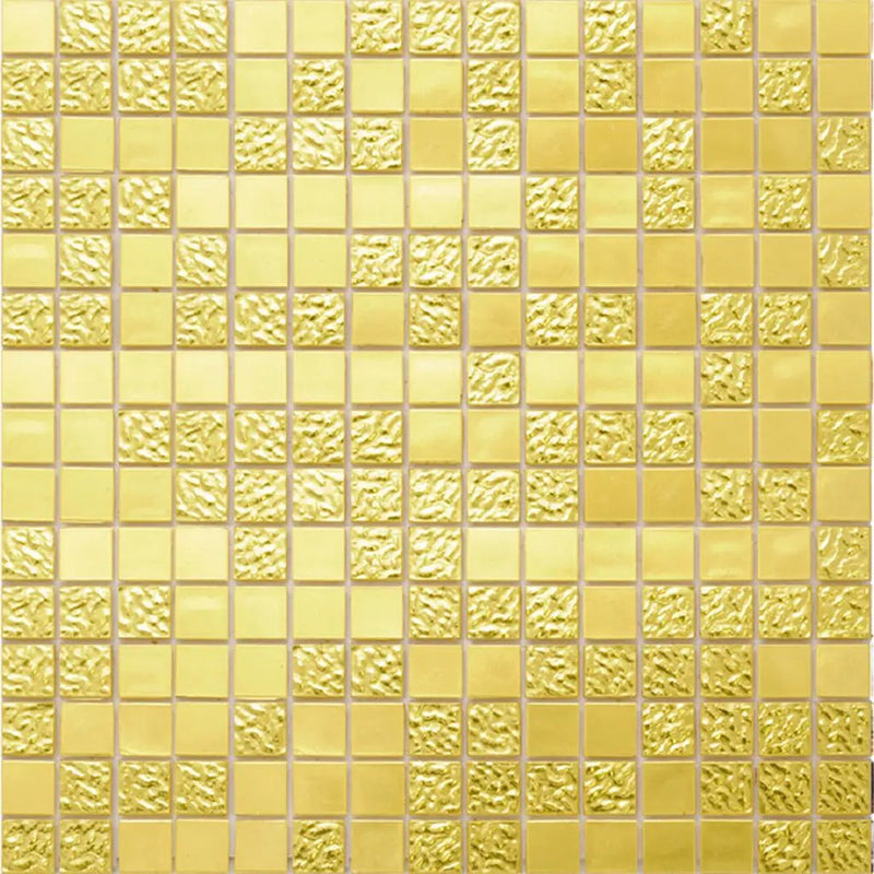 Gold Yellow 12x12 Glossy Uniform Square Glass Mosaic Tile (20 pack, 20 sq ft/case) by Apollo Tile