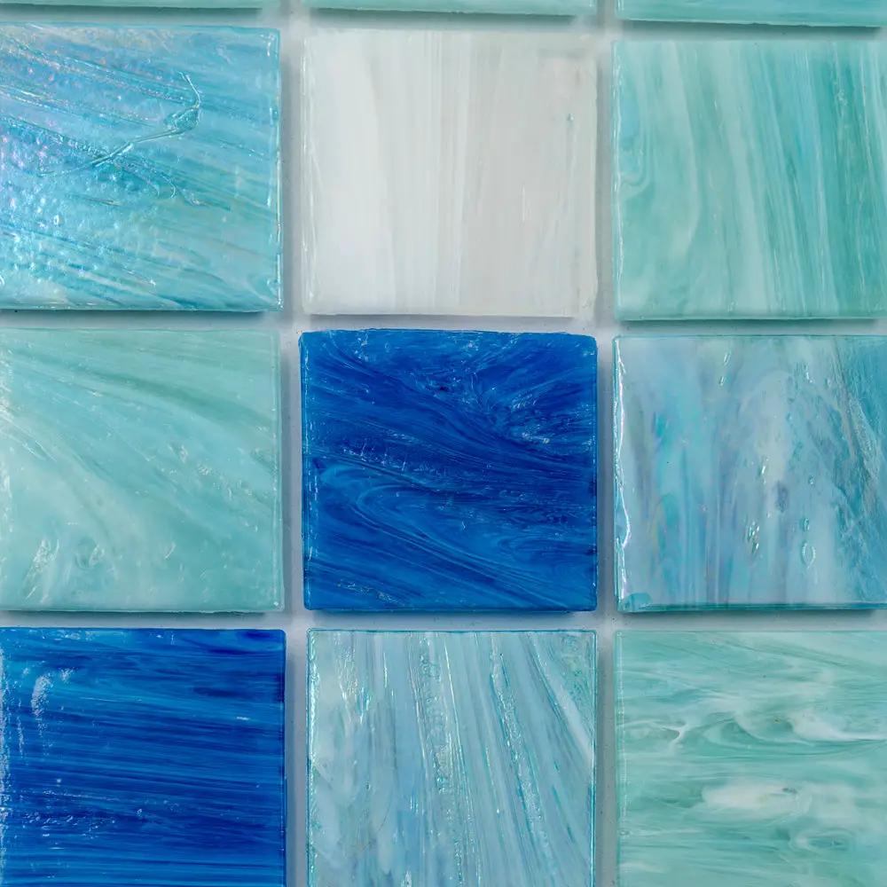 Green White 12x12 Glossy Uniform Square Glass Mosaic Tile (20 pack, 20 sq ft/case) by Apollo Tile
