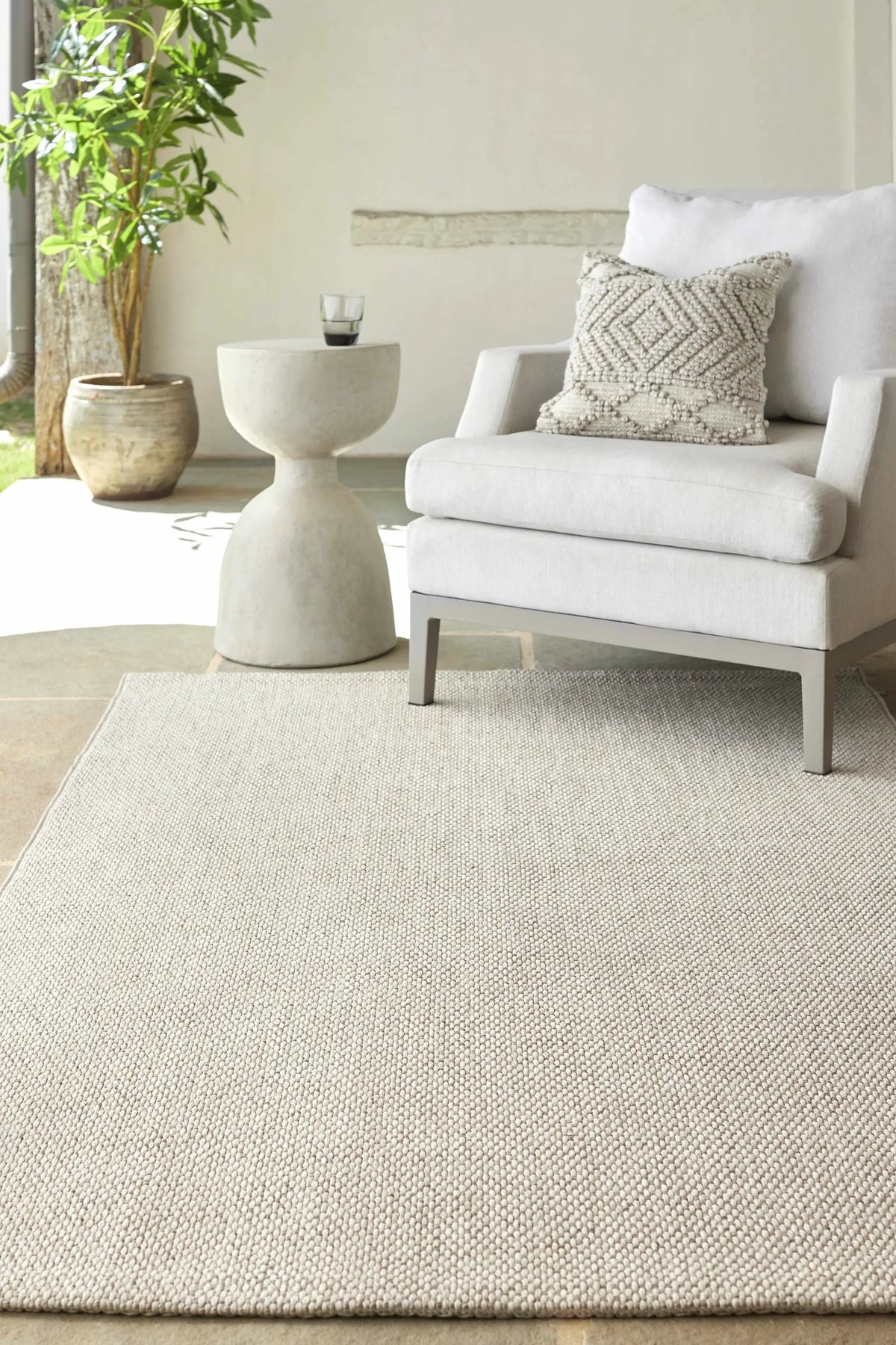 Birdie Outdoor Machine Woven Becki Owens x LIVABLISS BORD-2301 Area Rug, installed in a room
