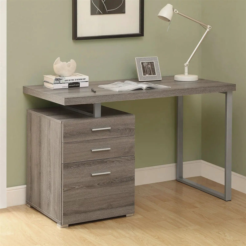 Modern Left or Right Facing Home Office Computer Desk in Dark Taupe by HomePacific