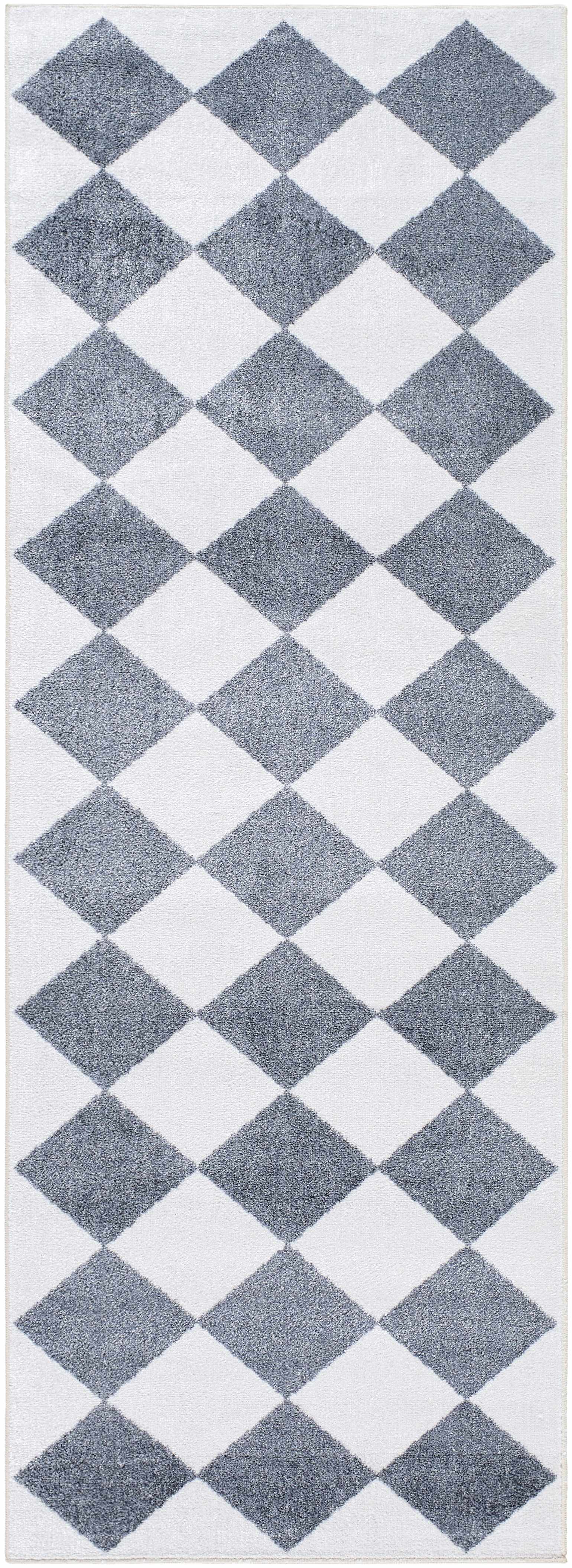 Ulric Navy Blue Diamond Washable Area Rug by Boutique Rugs