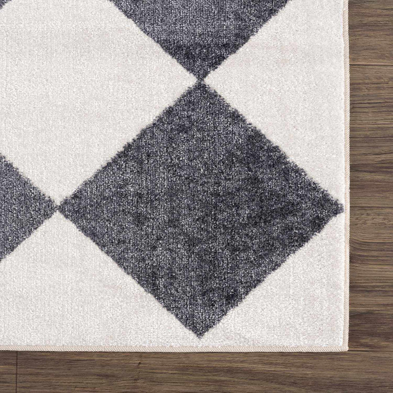 Ulric Navy Blue Diamond Washable Area Rug by Boutique Rugs