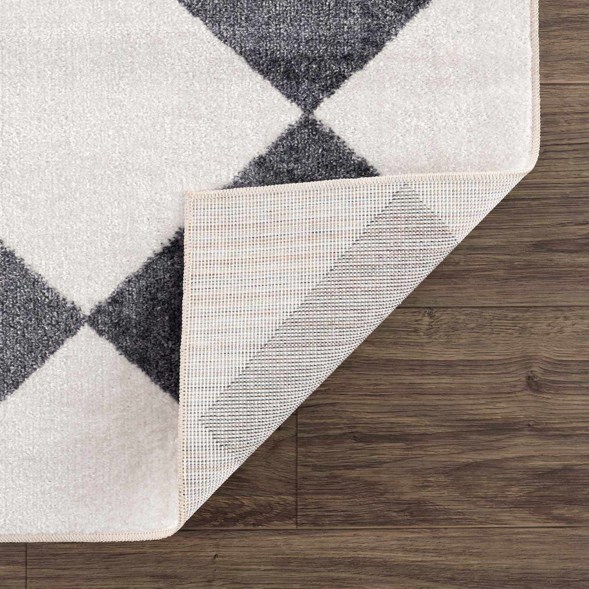 Ulric Navy Blue Diamond Washable Area Rug, photo 5 of 14