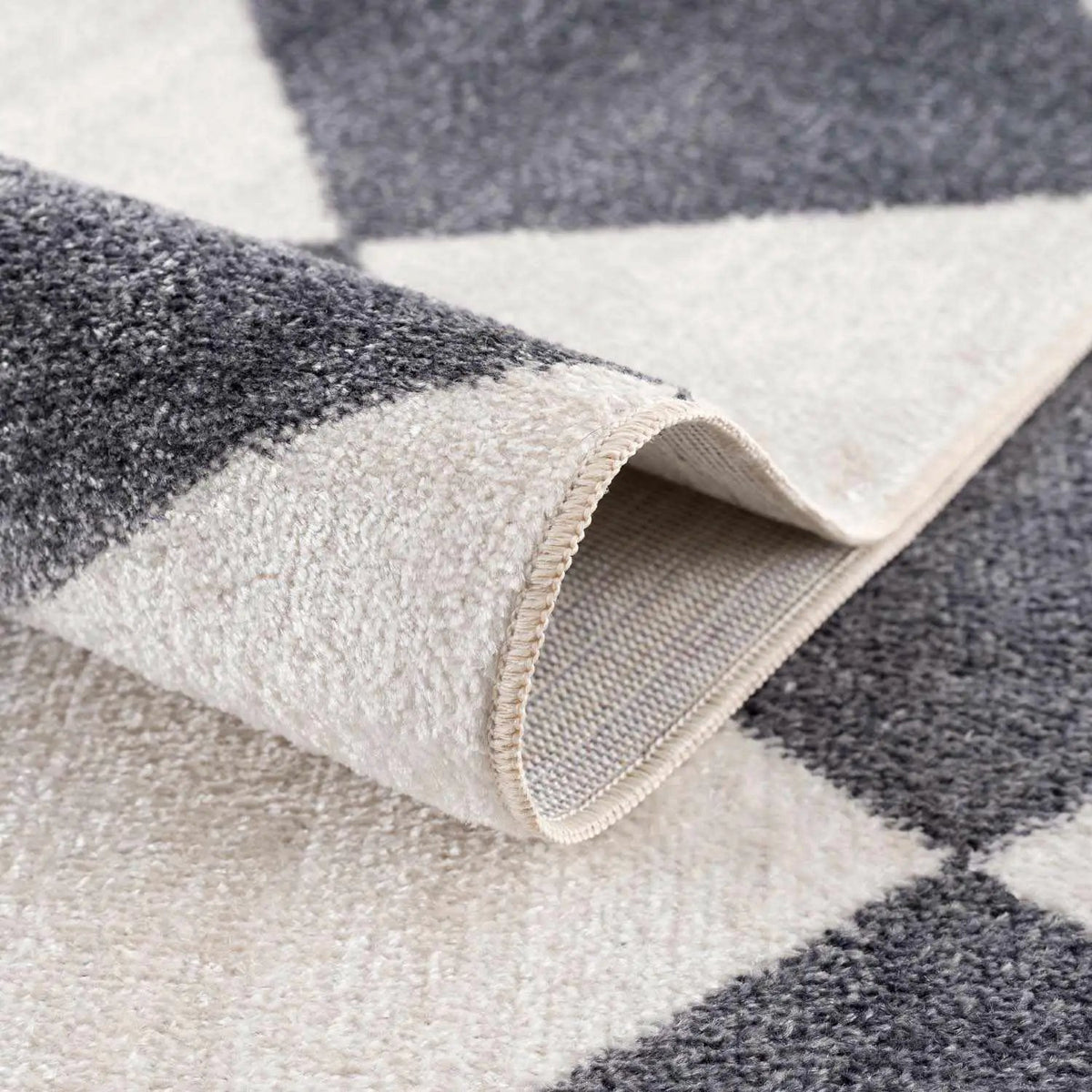 Ulric Navy Blue Diamond Washable Area Rug, photo 6 of 14