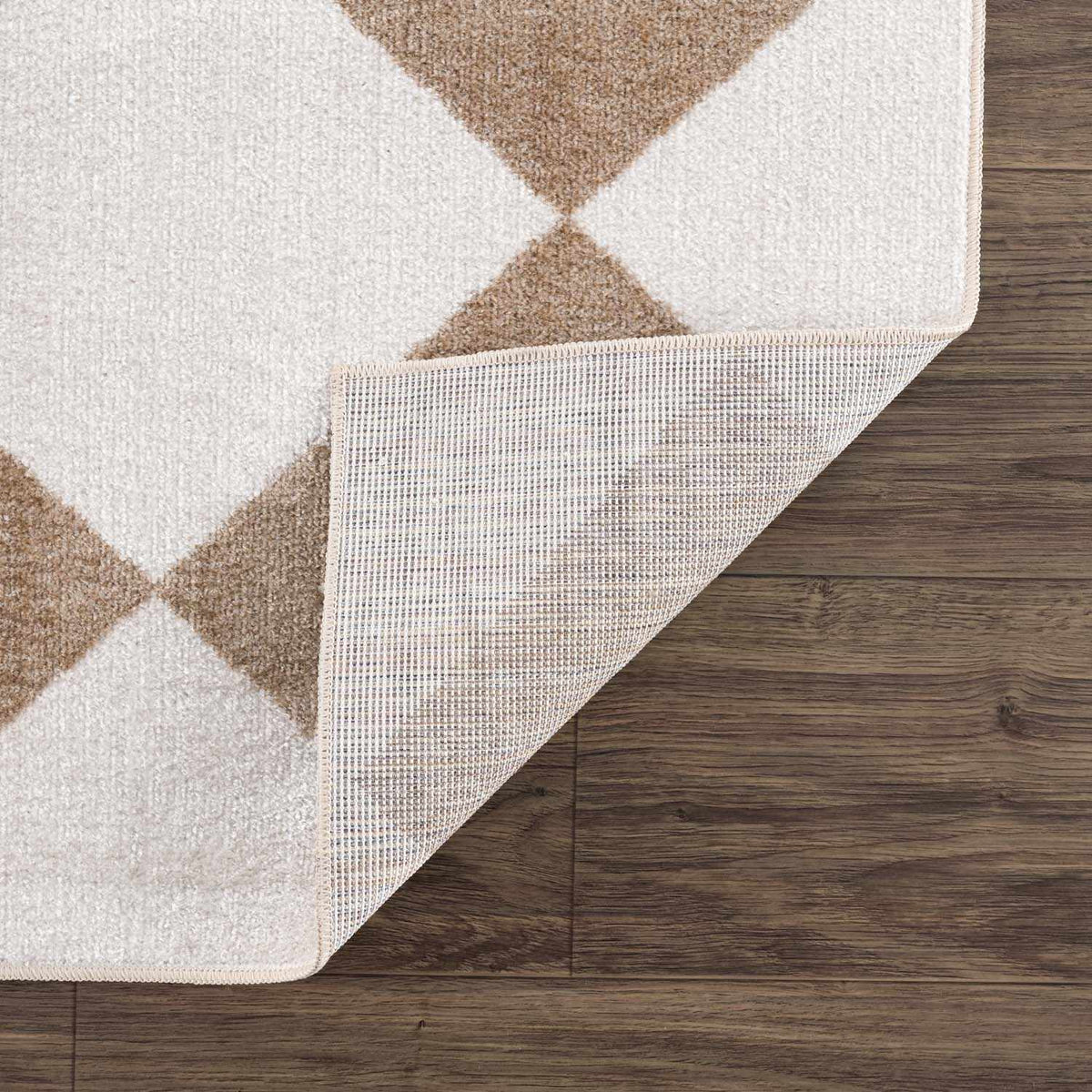 Ulric Brown Diamond Washable Area Rug, photo 6 of 15