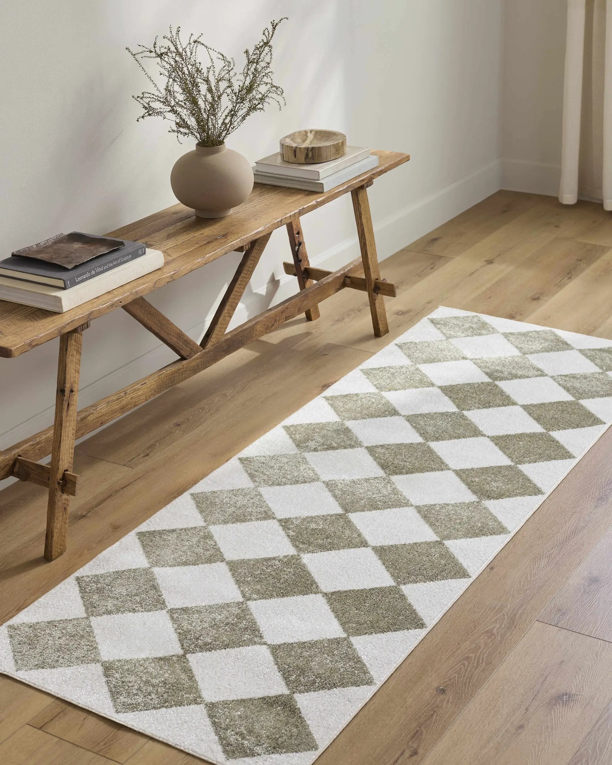 Ulric Green Diamond Washable Area Rug by Boutique Rugs