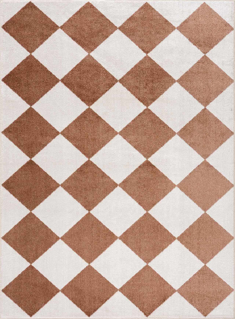 Ulric Chestnut Diamond Washable Area Rug by Boutique Rugs