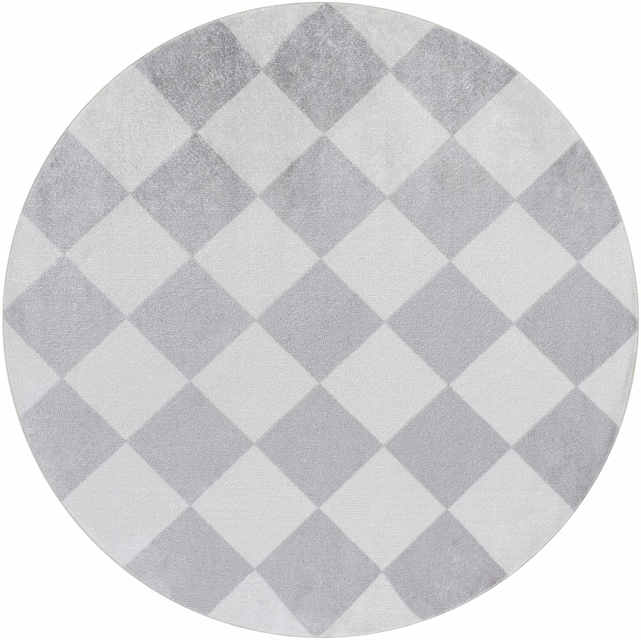 Ulric Light Gray Diamond Washable Area Rug by Boutique Rugs