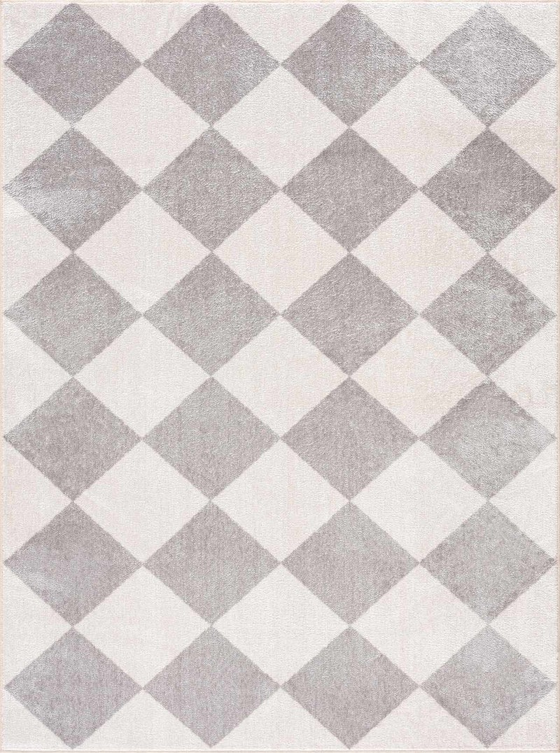 Ulric Light Gray Diamond Washable Area Rug by Boutique Rugs