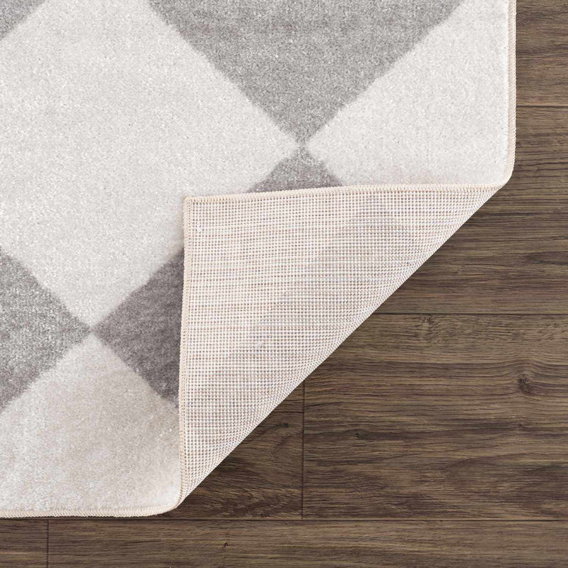 Ulric Light Gray Diamond Washable Area Rug by Boutique Rugs