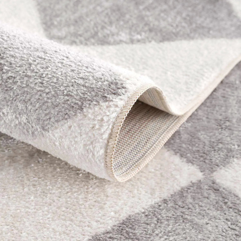 Ulric Light Gray Diamond Washable Area Rug by Boutique Rugs