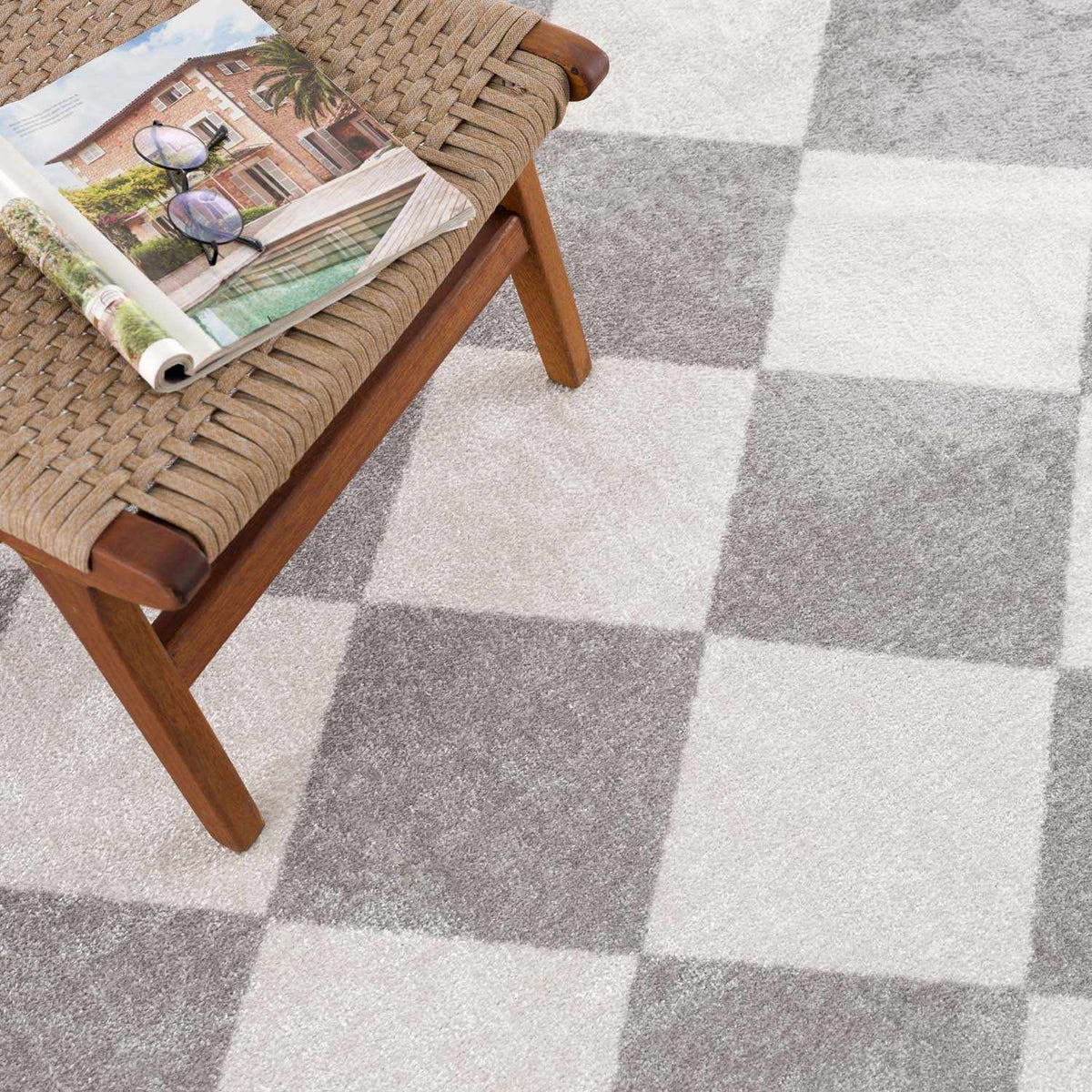 Ulric Light Gray Diamond Washable Area Rug, photo 5 of 15