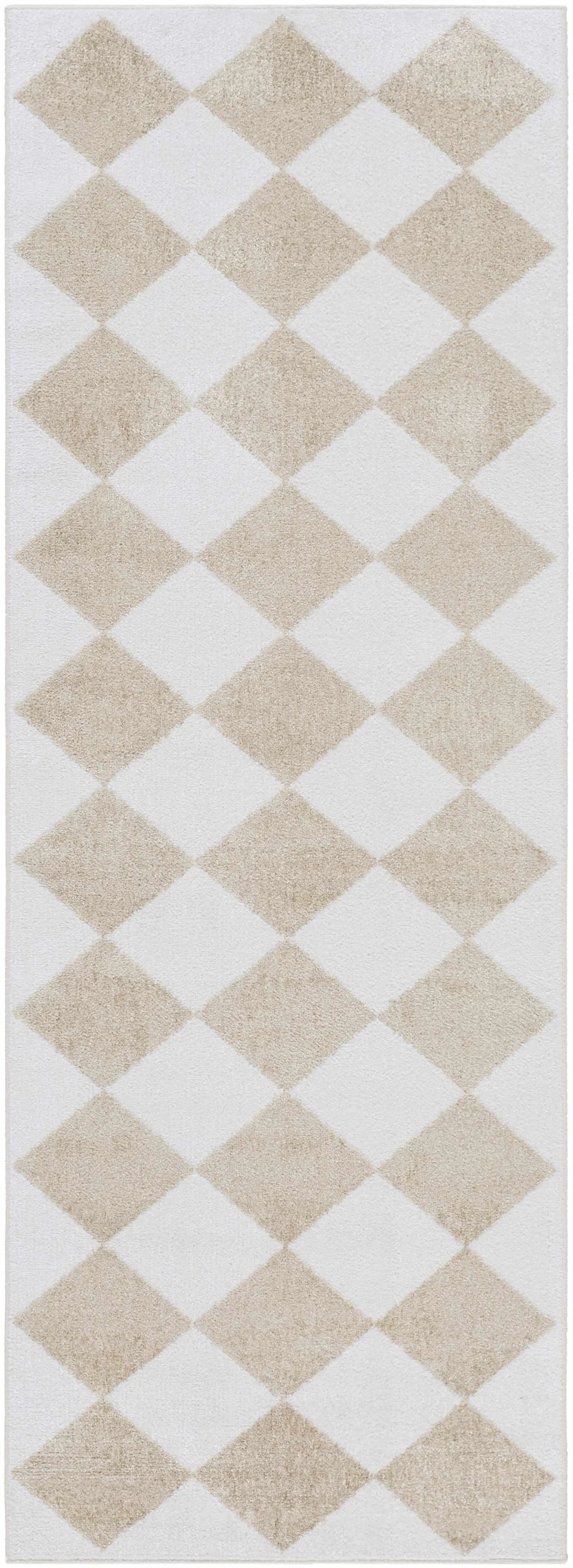 Ulric Light Brown Diamond Washable Area Rug by Boutique Rugs
