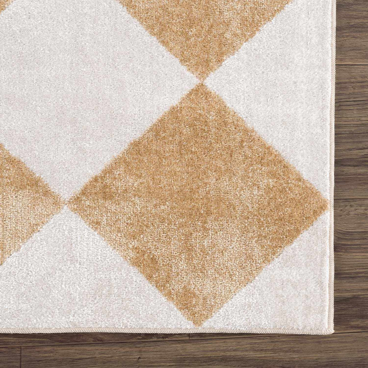 Ulric Light Brown Diamond Washable Area Rug, photo 8 of 13