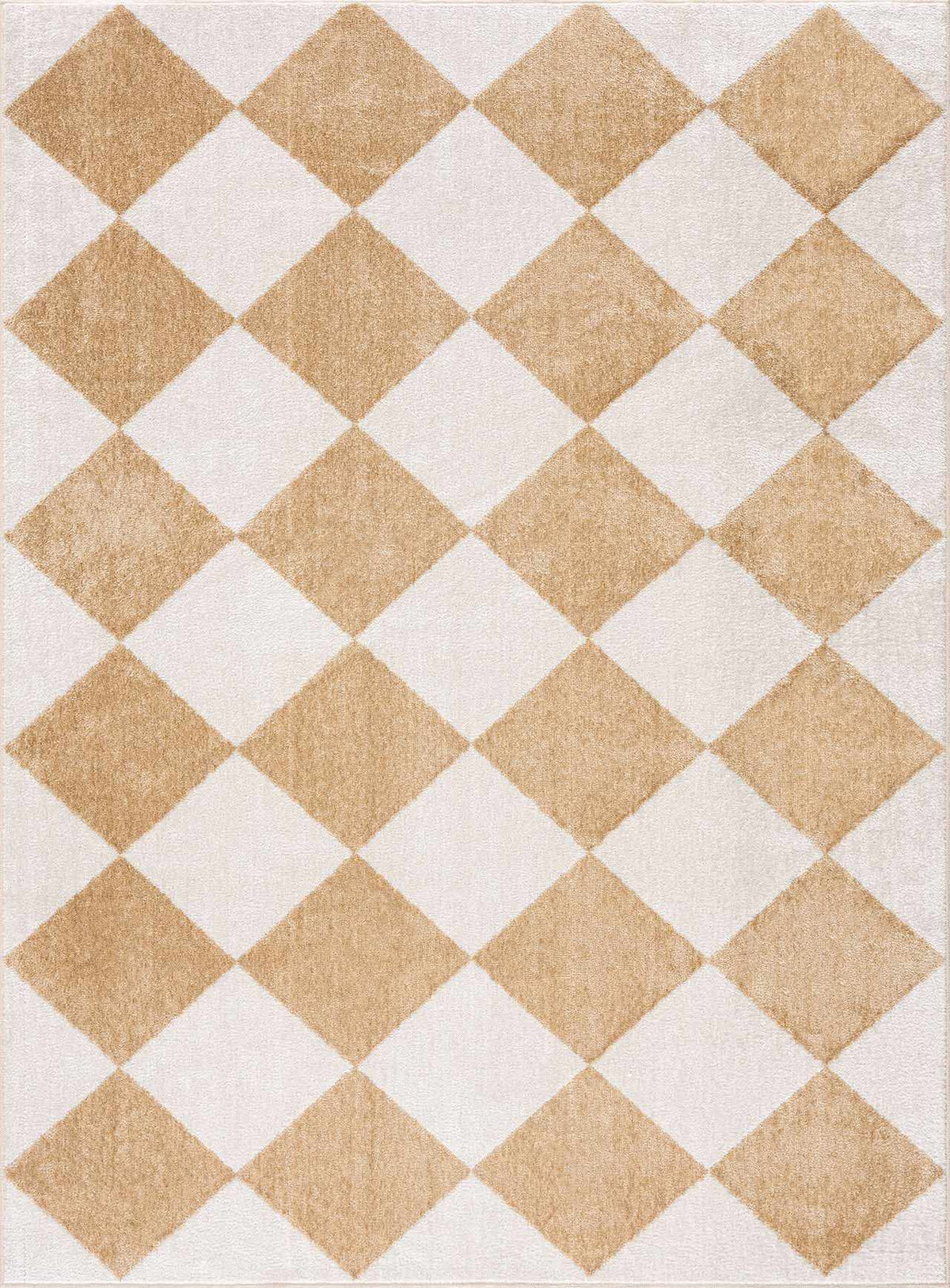 Ulric Light Brown Diamond Washable Area Rug