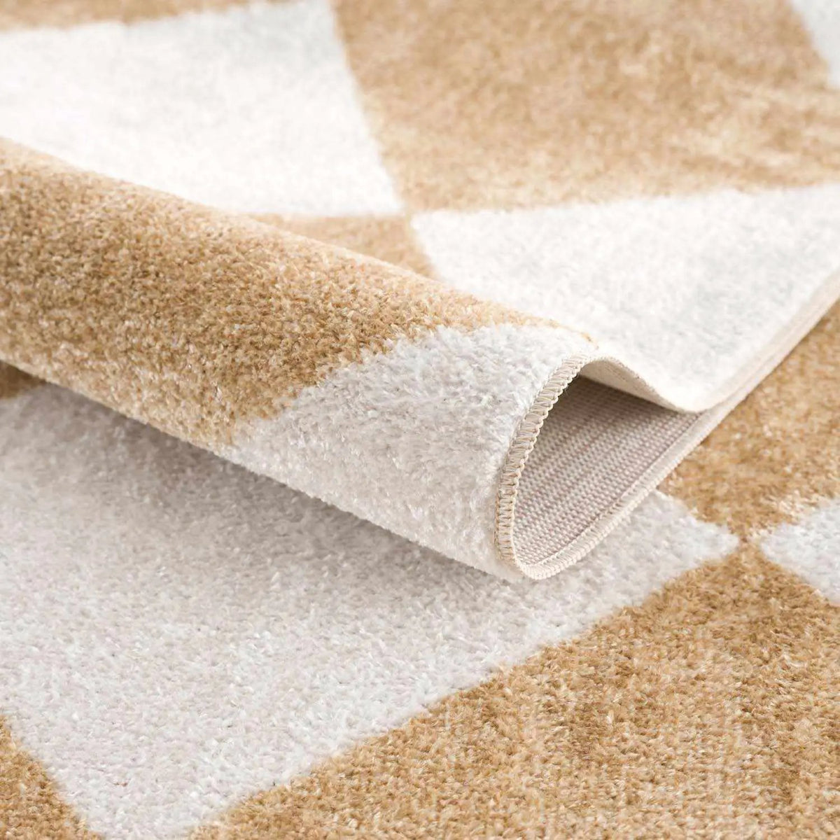 Ulric Light Brown Diamond Washable Area Rug, photo 6 of 13