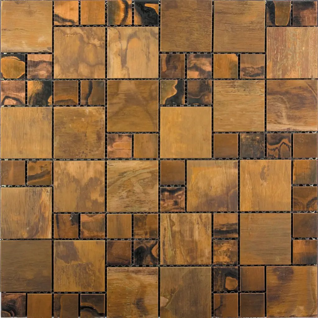 Bronze 12x12 Matte Square Metal Mosaic Tile (5 pack, 4.75 sq ft/case) by Apollo Tile