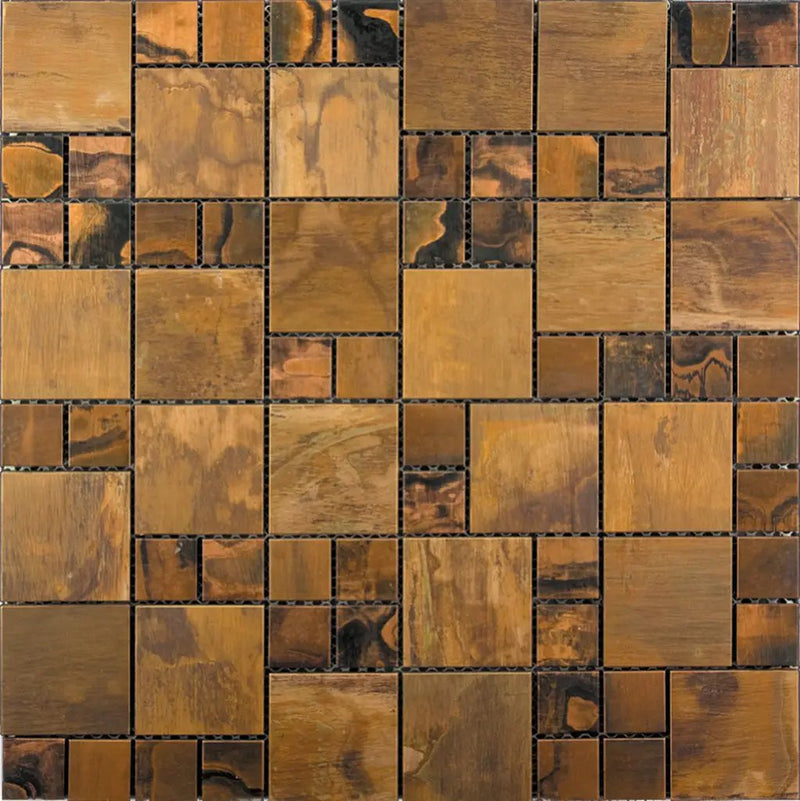 Bronze 12x12 Matte Square Metal Mosaic Tile (5 pack, 4.75 sq ft/case) by Apollo Tile