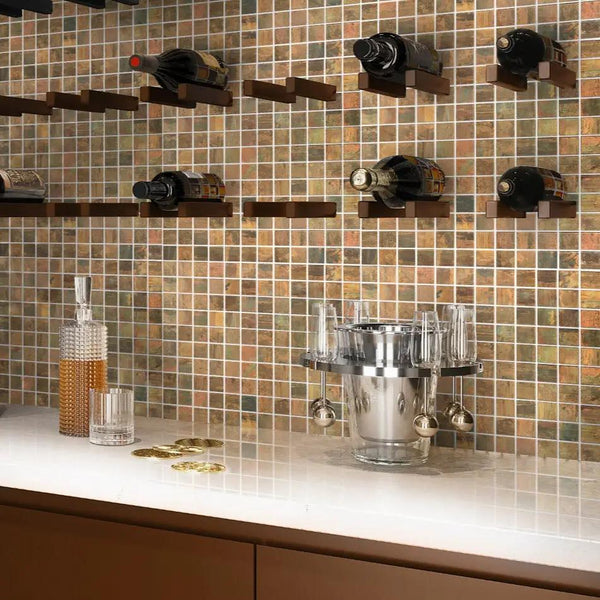 Bronze 12x12 Matte Square Metal Mosaic Tile (5 pack, 4.75 sq ft/case)