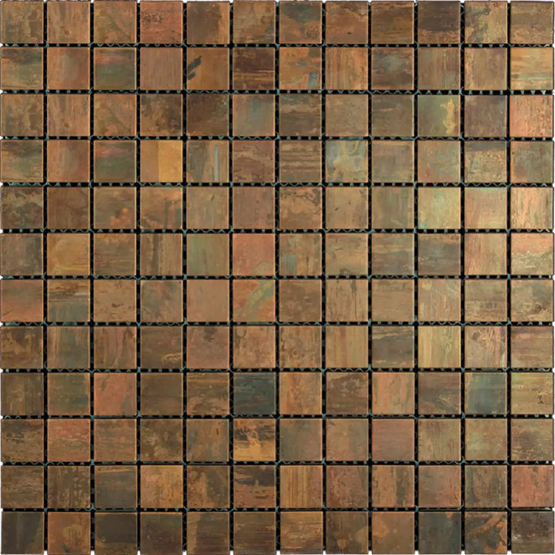 Bronze 12x12 Matte Square Metal Mosaic Tile (5 pack, 4.75 sq ft/case) by Apollo Tile