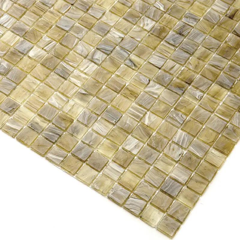 Golden Brown 12x12 Glossy Uniform Square Glass Mosaic Tile (20 pack, 18.69 sq ft/case) by Apollo Tile