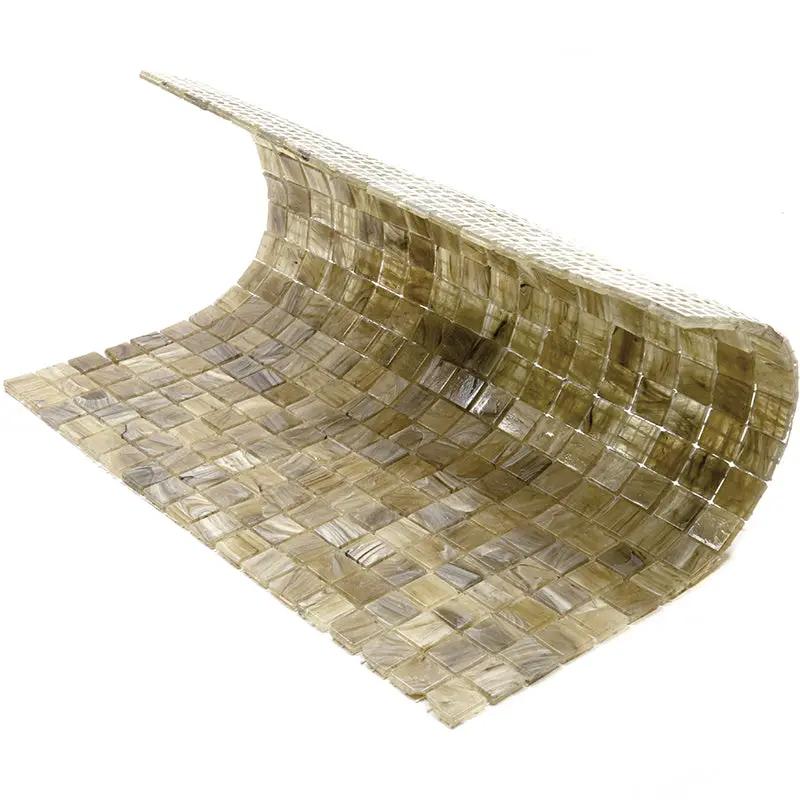 Golden Brown 12x12 Glossy Uniform Square Glass Mosaic Tile (20 pack, 18.69 sq ft/case) by Apollo Tile