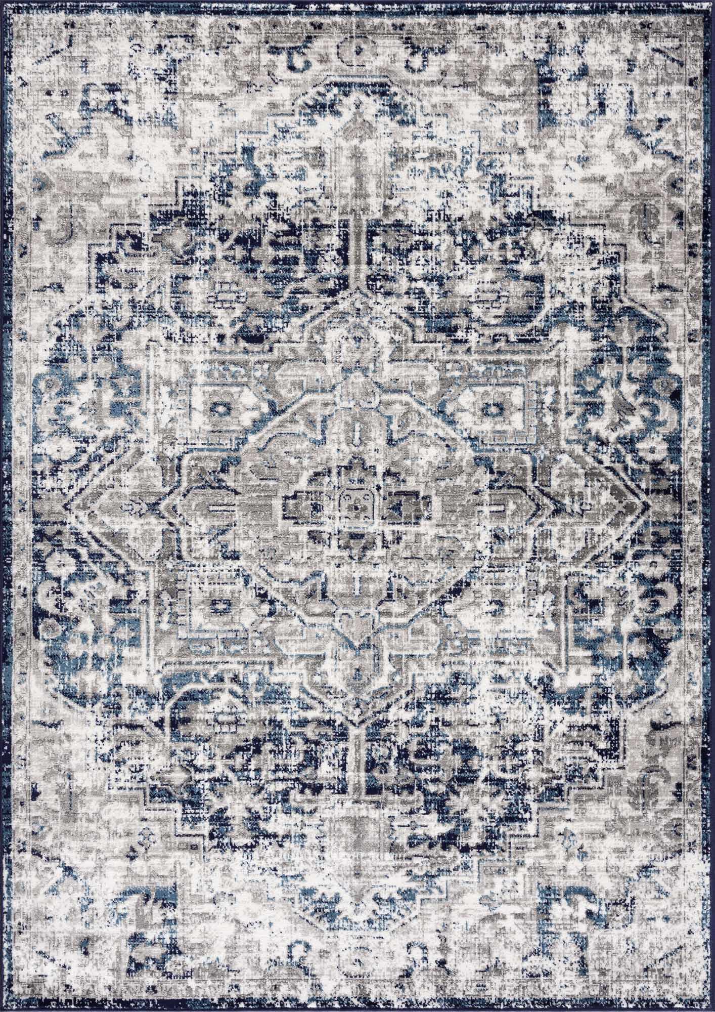 Buenaventura Navy Area Rug by Hauteloom