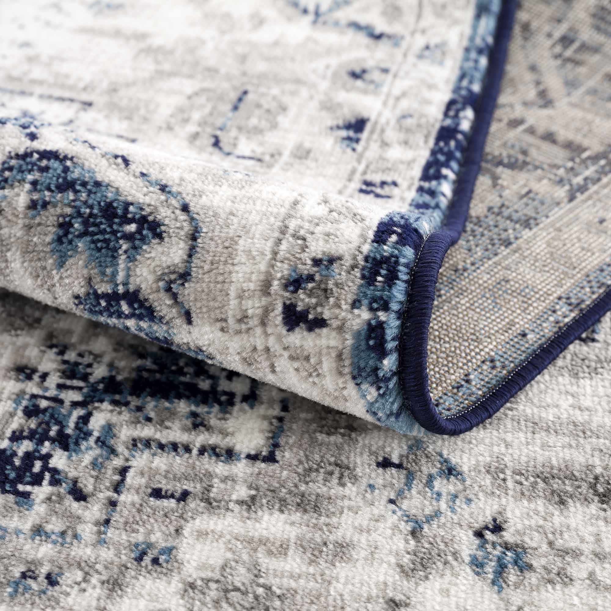 Buenaventura Navy Area Rug by Hauteloom