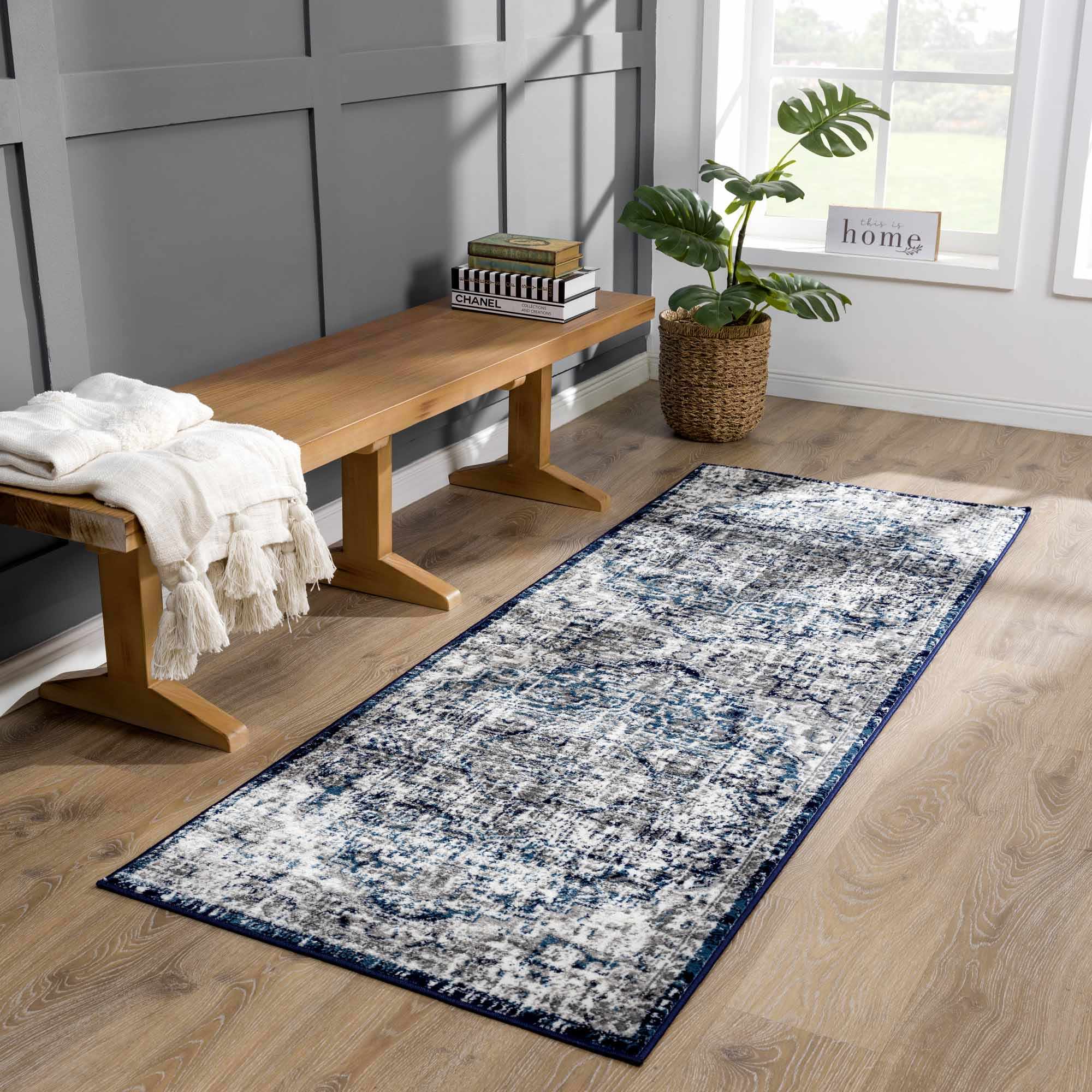 Buenaventura Navy Area Rug - Clearance by Boutique Rugs