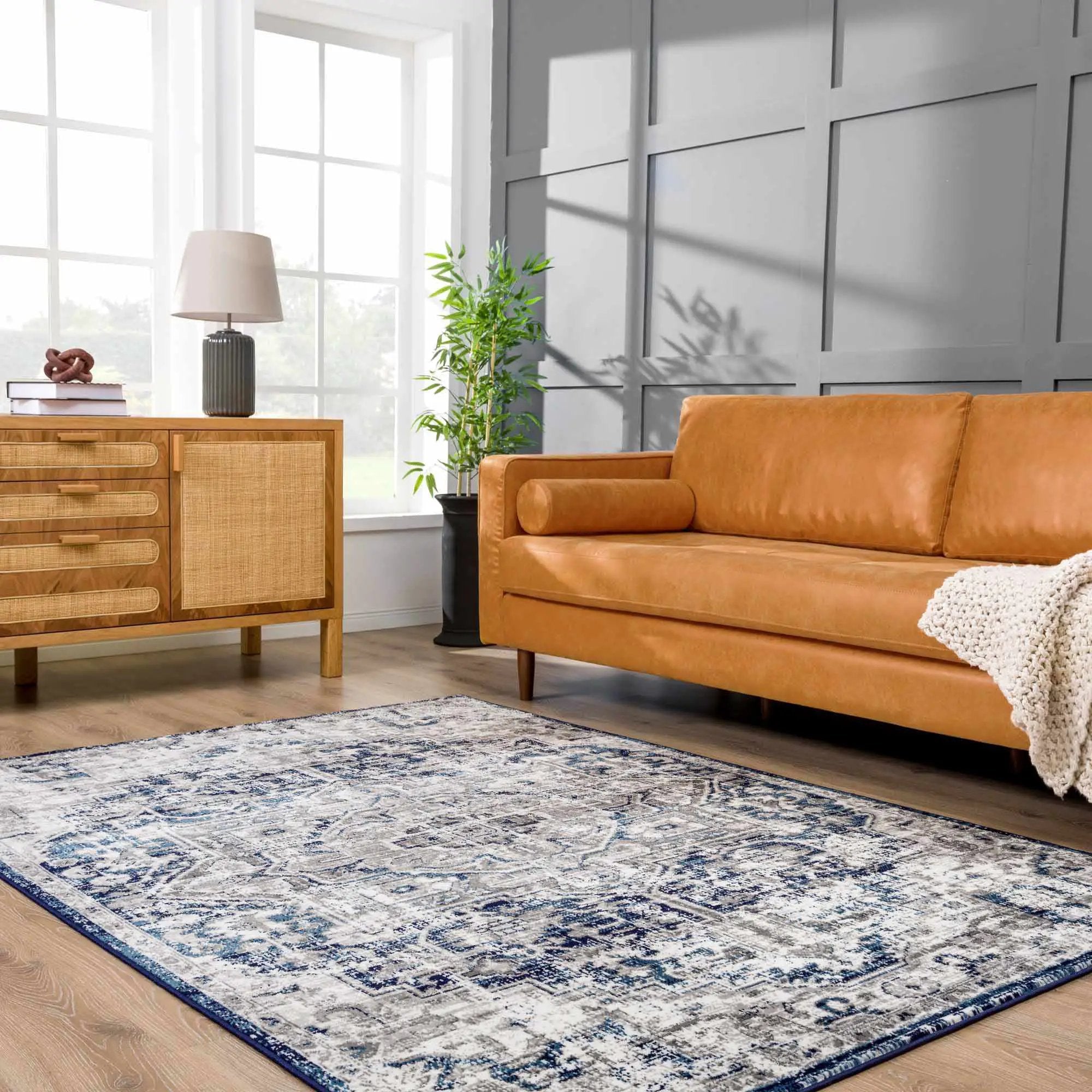 Buenaventura Navy Area Rug - Clearance by Boutique Rugs