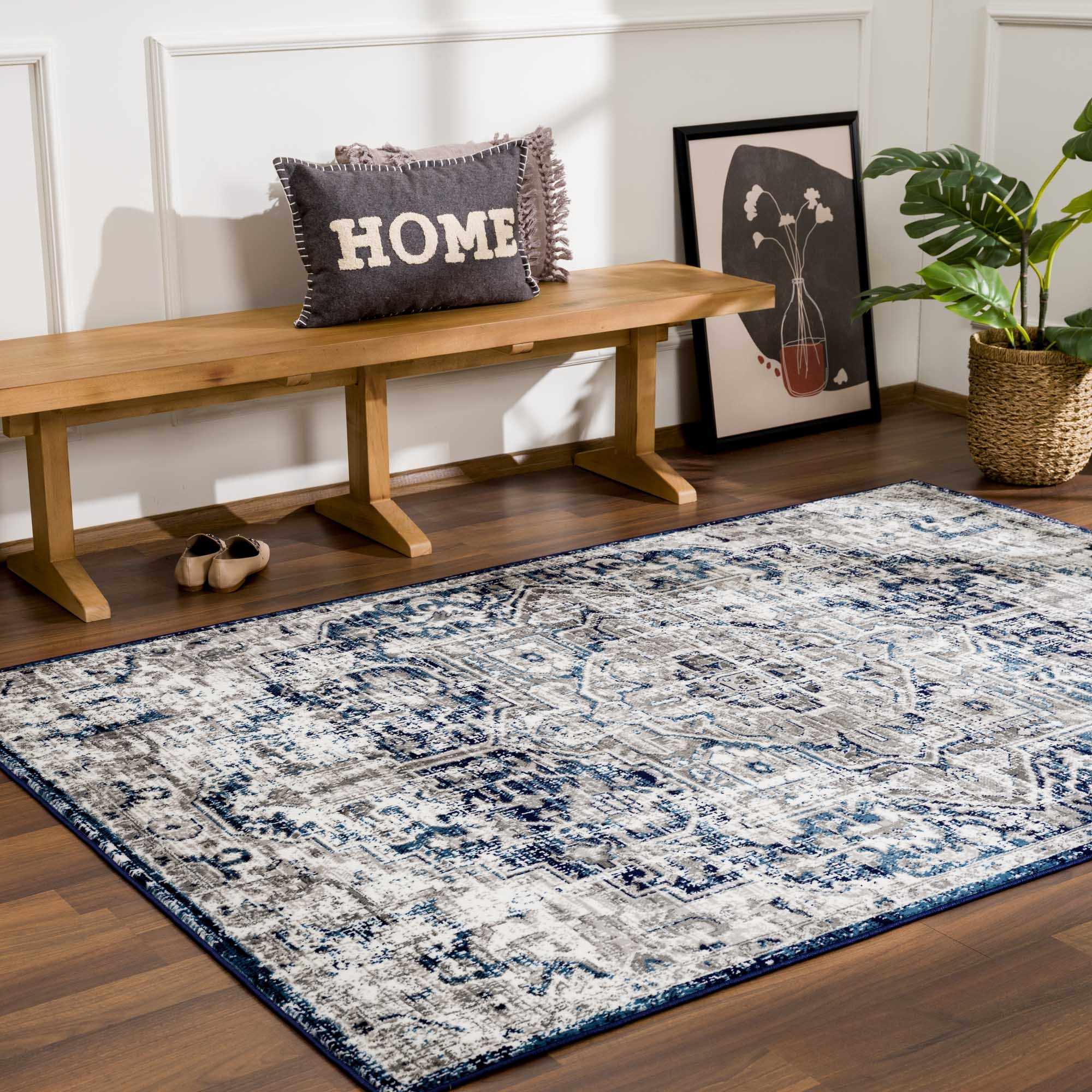 Buenaventura Navy Area Rug - Clearance by Boutique Rugs